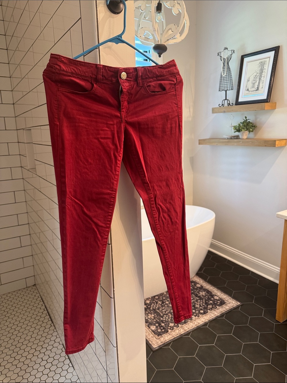 American Eagle Outfitters Red Skinny Jeans - Women's